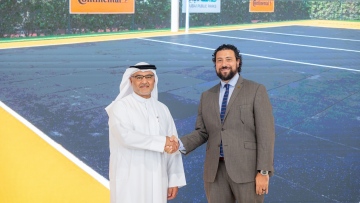 Photo: Dubai Municipality, Continental rally to introduce sustainable volleyball court made from old tyres