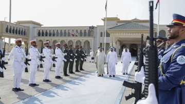 Photo: Hamdan bin Mohammed and Saif bin Zayed see off the King of Bahrain following his participation at COP28